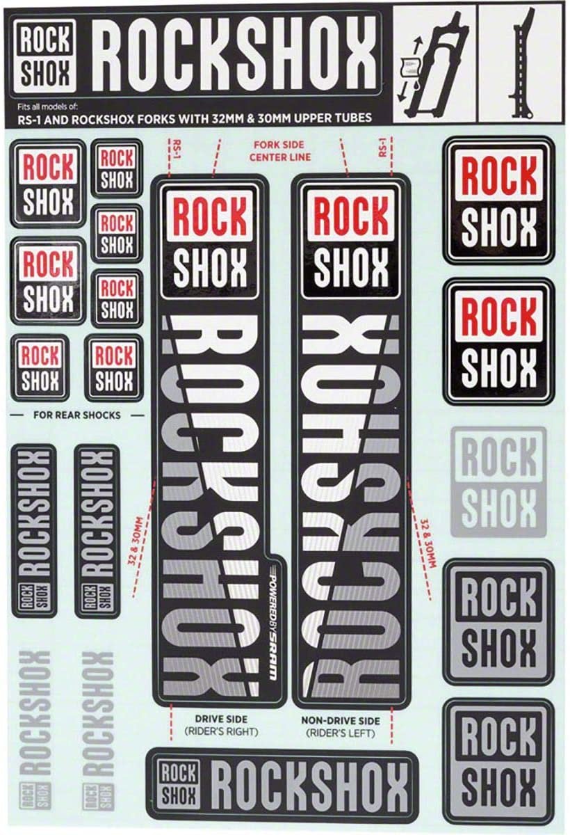 Nálepky RockShox - 35mm WHITE MY18 - PIKE/LYRIK/YARI/DOMAIN/REVELATION(2018+)