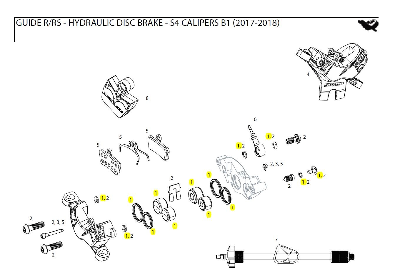 DISC BRAKE CALIPER PISTON KIT - (INCLUDES 2-16MM &2-14MM CALIPER PISTONS, SEALS & O-RINGS)