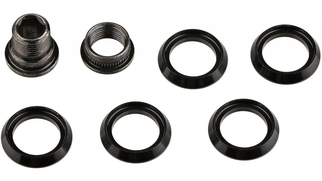 CRANK CHAINRING SPACERS (QTY 5) INCLUDING HIDDEN BOLT/NUT KIT FOR CX1 CHAINRING