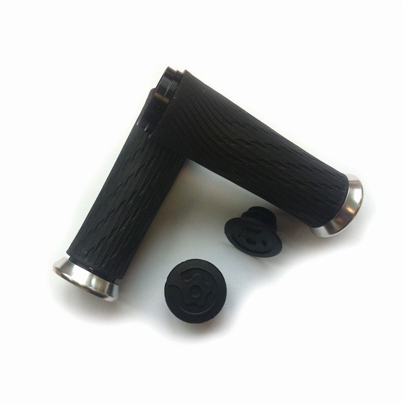 Locking gripy pro Grip Shift Full Length 122mm se stříbrnou objímkou a s koncovkou řidítek