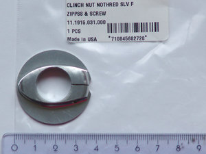 Clinch Nut Non-Threaded Silver Front Zipp 88 with Screw
