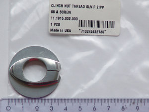 Clinch Nut Threaded Silver Front Zipp 88 with Screw