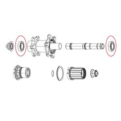 Ložiska pro náboj COGNITION DISC BRAKE NSW (přední nebo zadní), 1 pár