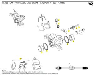 DISC BRAKE CALIPER PISTON KIT - (INCLUDES MONOBLOCK PISTON TOOL, 2-21mm ALUMINUM CALIPER P