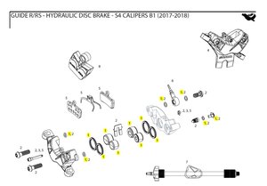 DISC BRAKE CALIPER PISTON KIT - (INCLUDES 2-16MM &2-14MM CALIPER PISTONS, SEALS & O-RINGS)