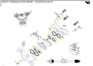 DISC BRAKE CALIPER PISTON KIT - (INCLUDES 2-16mm &2-15mm CALIPER PISTONS, SEALS & O-RINGS)