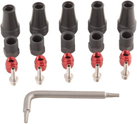 DISC BRAKE HOSE FITTING KIT - SHORT NUT (INCLUDES 5 THREADED HOSE BARBS,5 COMPRESSION NUTS