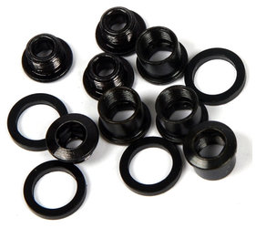 CRANK CHAINRING BOLT KIT 4-ARM SINGLE NO GUARD STEEL BLACK