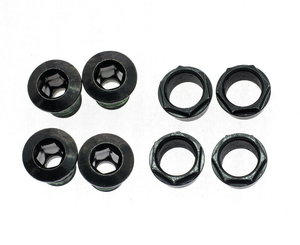 CRANK CHAINRING BOLT KIT 4-ARM LONG STEEL BLACK EMTB (104BCD)