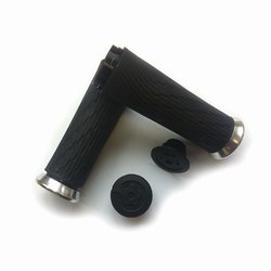 Locking gripy pro Grip Shift Full Length 122mm se stříbrnou objímkou a s koncovkou řidítek
